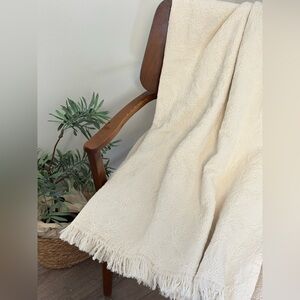 Piscatextil 100% Cotton Raised Textured Throw 50x70 Jacquard Weave Farmhouse